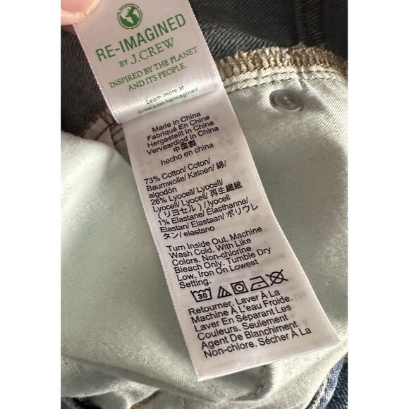 J Crew 9 Inch Demi Boot Crop Jeans NWT Size 29P Raw Hem Style BY239 - Picture 11 of 12